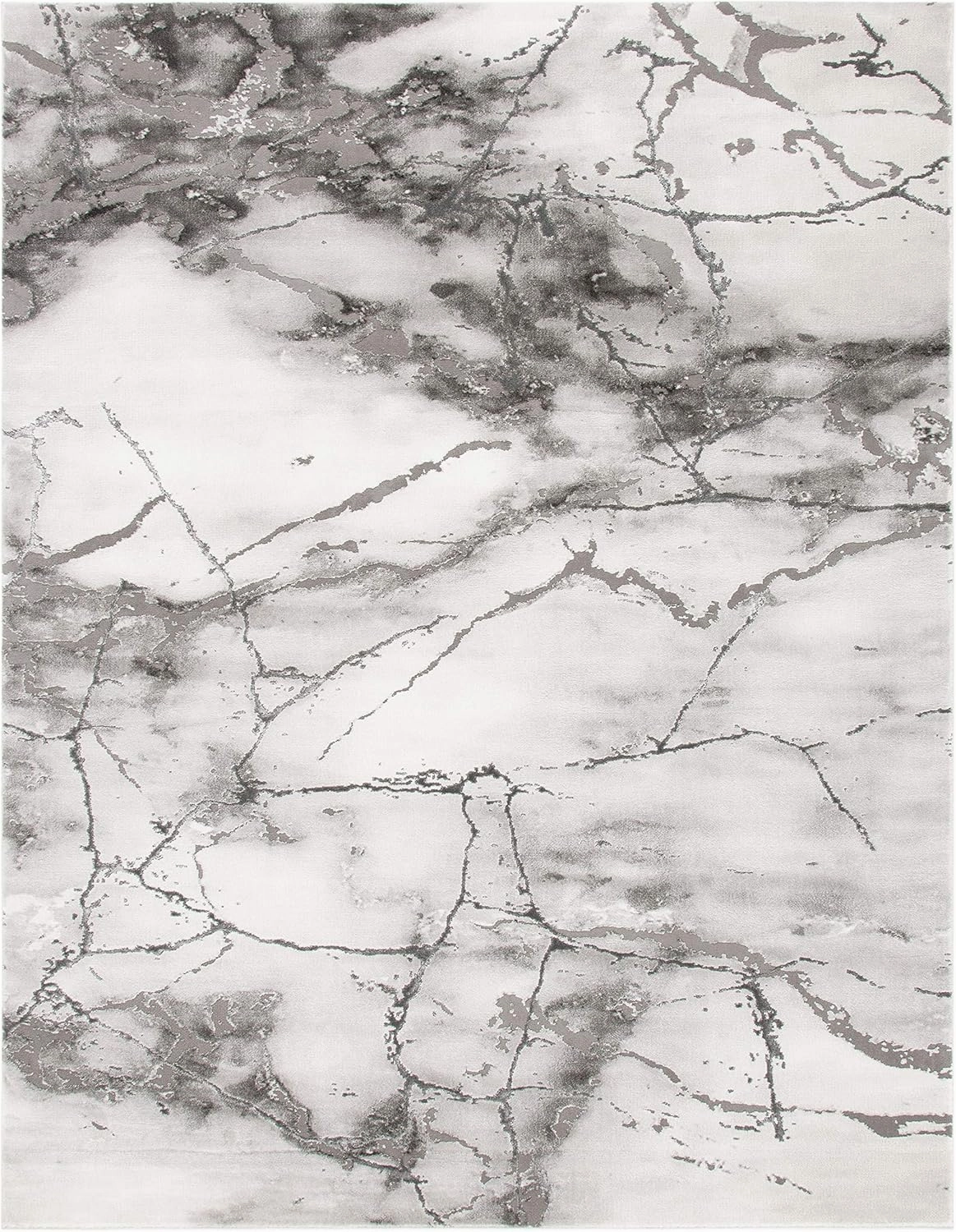SAFAVIEH Craft Collection Area Rug - 6'7" x 9', Grey & Silver, Modern Abstract Design, Non-Shedding & Easy Care, Ideal for High Traffic Areas in Living Room, Bedroom (CFT877G)