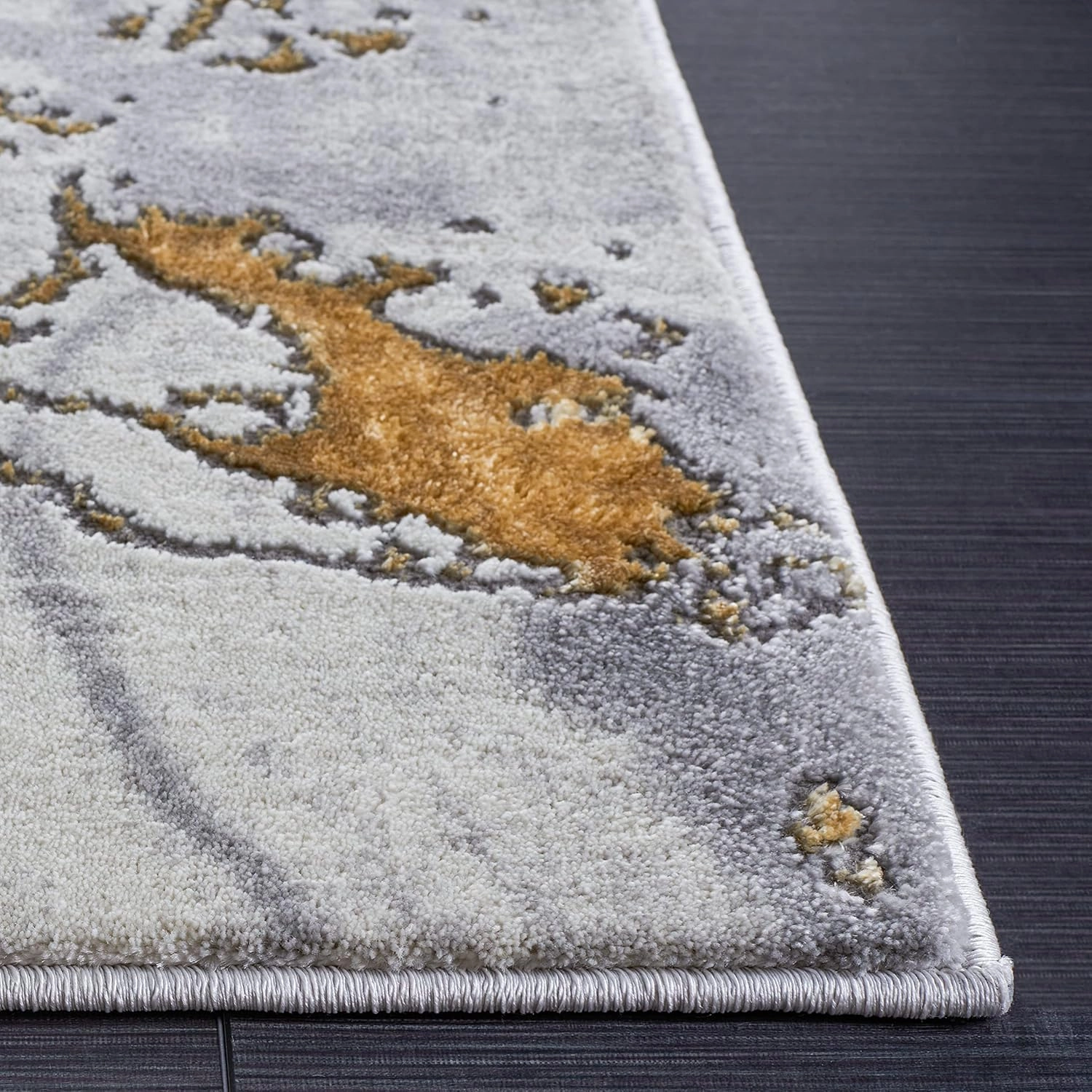 SAFAVIEH Craft Collection Area Rug - 8' x 10', Grey & Gold, Modern Abstract Design, Non-Shedding & Easy Care, Ideal for High Traffic Areas in Living Room, Bedroom (CFT860F)