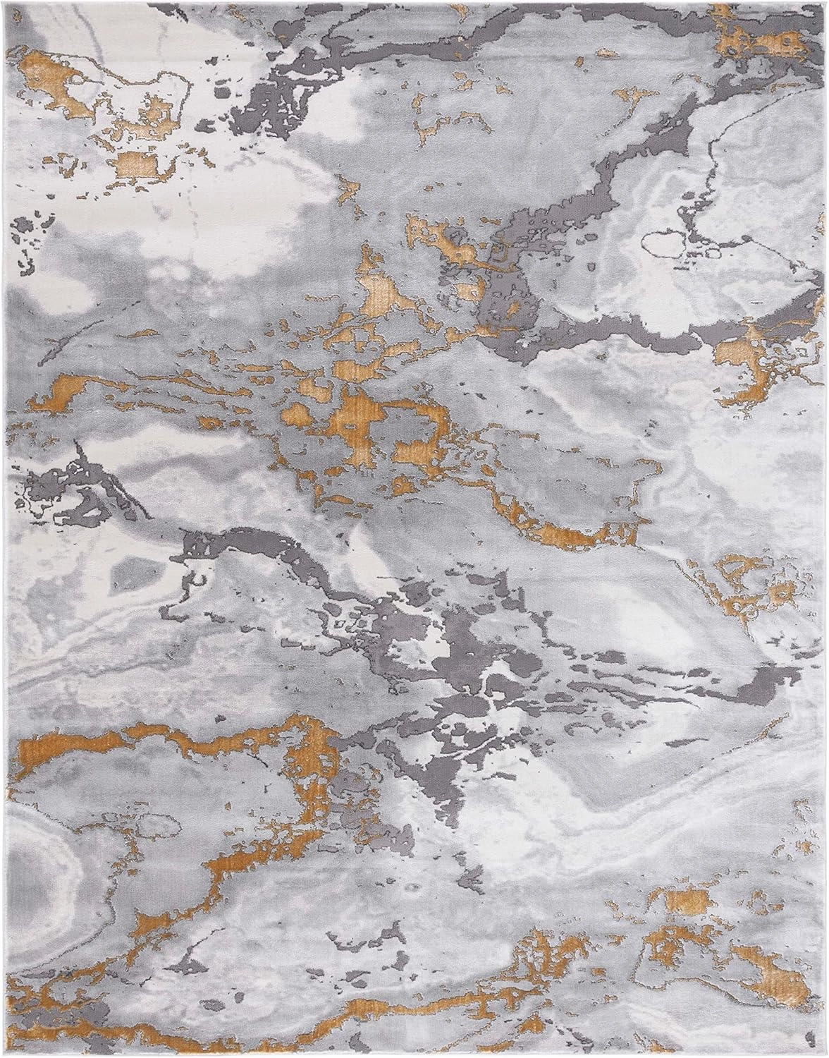 SAFAVIEH Craft Collection Area Rug - 8' x 10', Grey & Gold, Modern Abstract Design, Non-Shedding & Easy Care, Ideal for High Traffic Areas in Living Room, Bedroom (CFT860F)