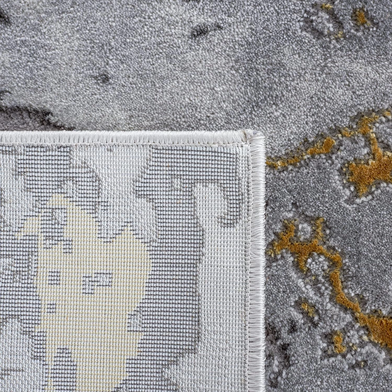 SAFAVIEH Craft Collection Area Rug - 8' x 10', Grey & Gold, Modern Abstract Design, Non-Shedding & Easy Care, Ideal for High Traffic Areas in Living Room, Bedroom (CFT860F)