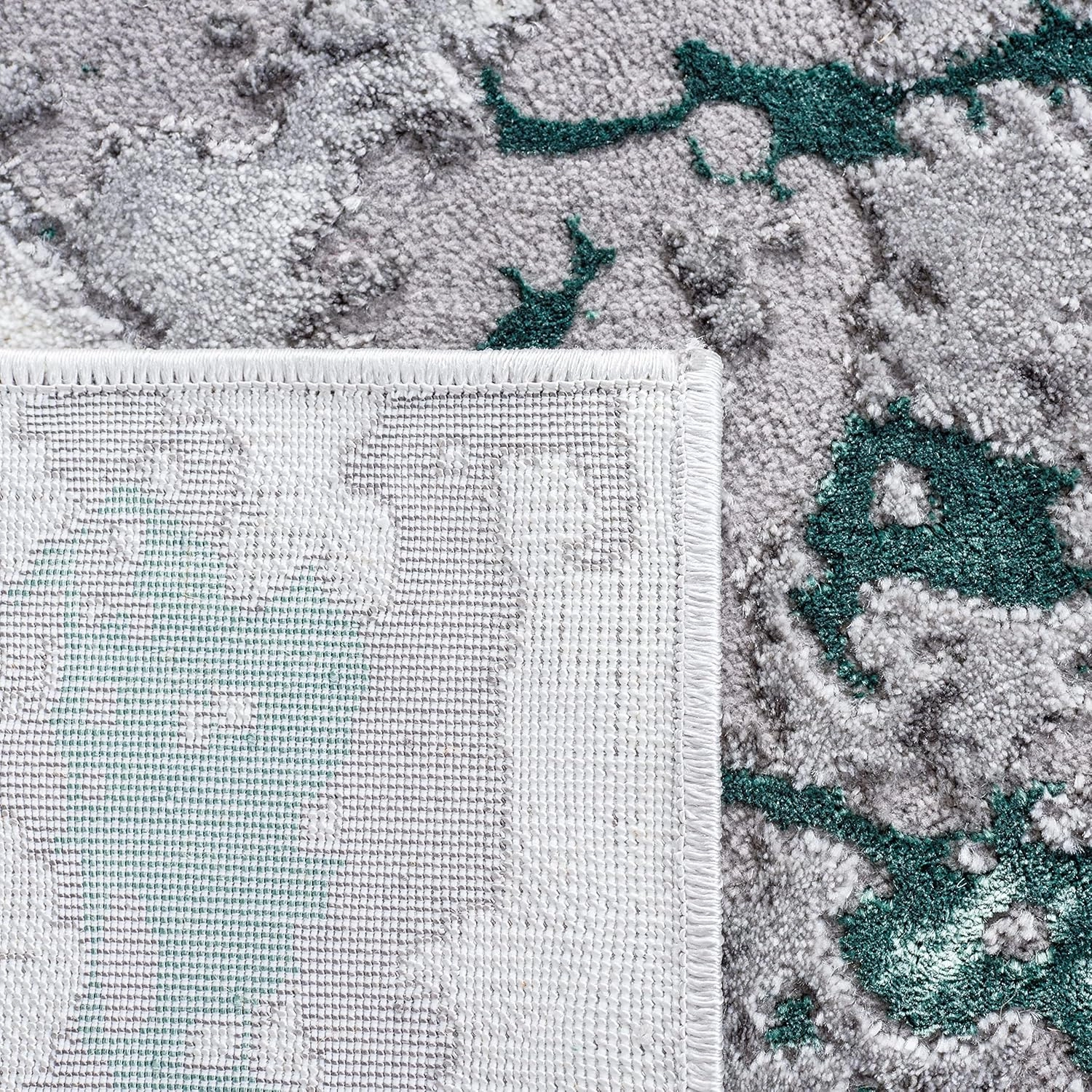 SAFAVIEH Craft Collection Runner Rug - 2'3" x 6', Grey & Green, Modern Abstract Design, Non-Shedding & Easy Care, Ideal for High Traffic Areas in Living Room, Bedroom (CFT860G)
