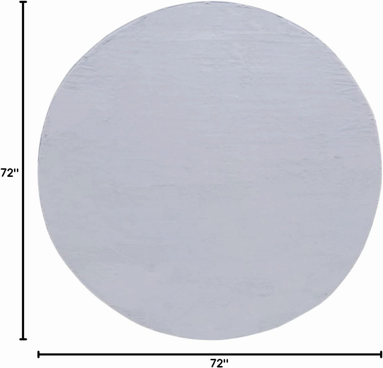 SAFAVIEH Faux Rabbit Fur Collection Area Rug - 6' Round, Light Grey, Solid Design, Non-Shedding & Easy Care, Machine Washable Ideal for High Traffic Areas in Living Room, Bedroom (FRF976F)