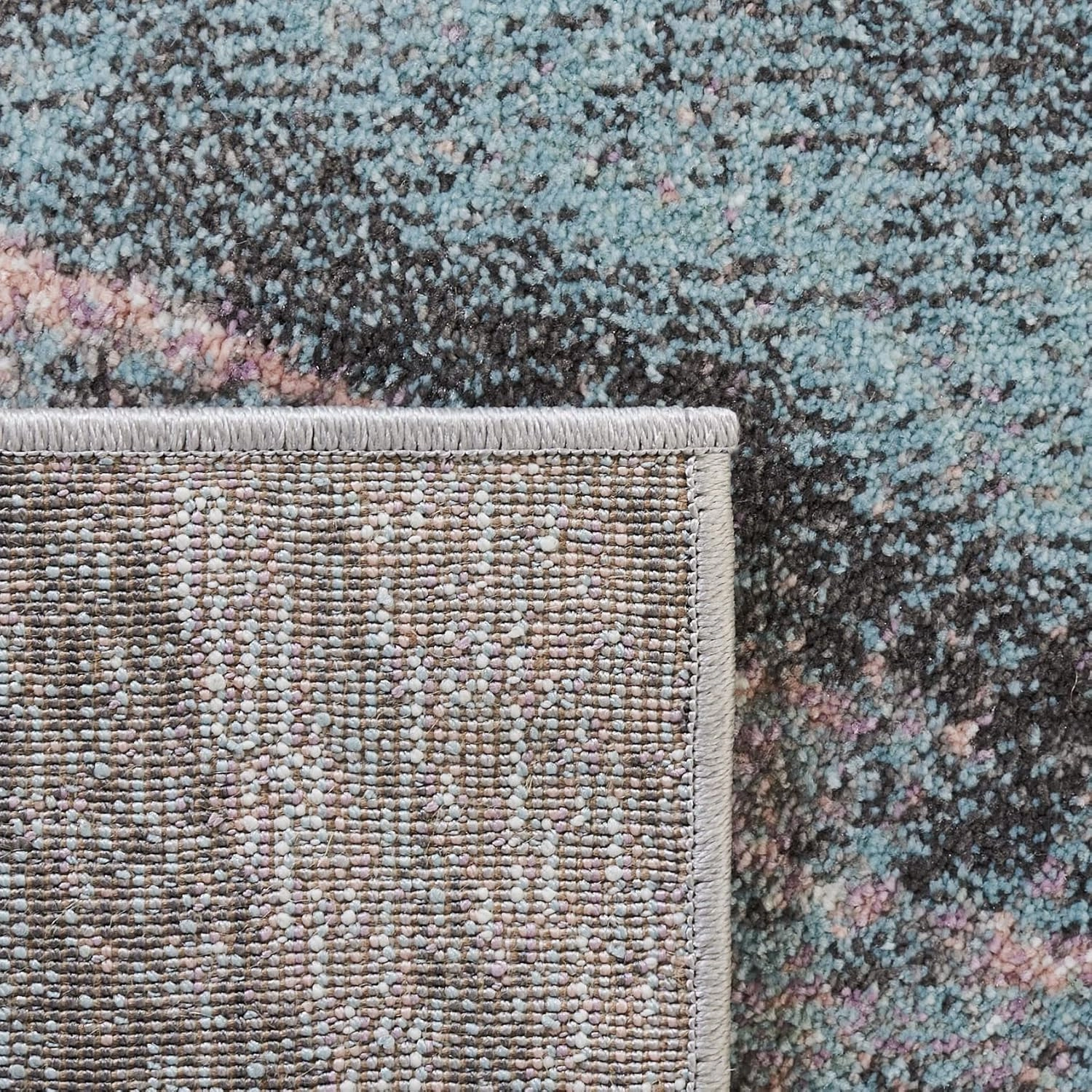 SAFAVIEH Glacier Collection 8' x 10' Pink / Blue GLA126U Modern Abstract Non-Shedding Living Room Bedroom Dining Home Office Area Rug