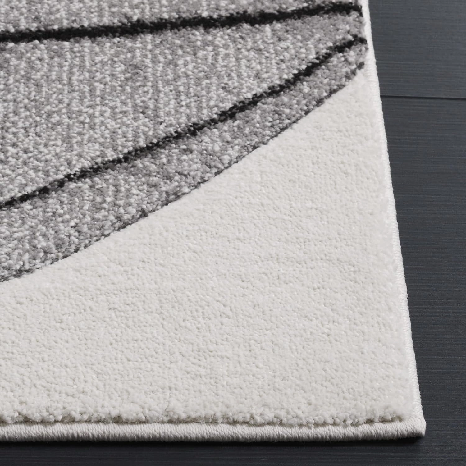 SAFAVIEH Hollywood Collection Area Rug - 6'7" x 9', Ivory & Grey, Mid-Century Modern Design, Non-Shedding & Easy Care, Ideal for High Traffic Areas in Living Room, Bedroom, Dining (HLW703D-6)