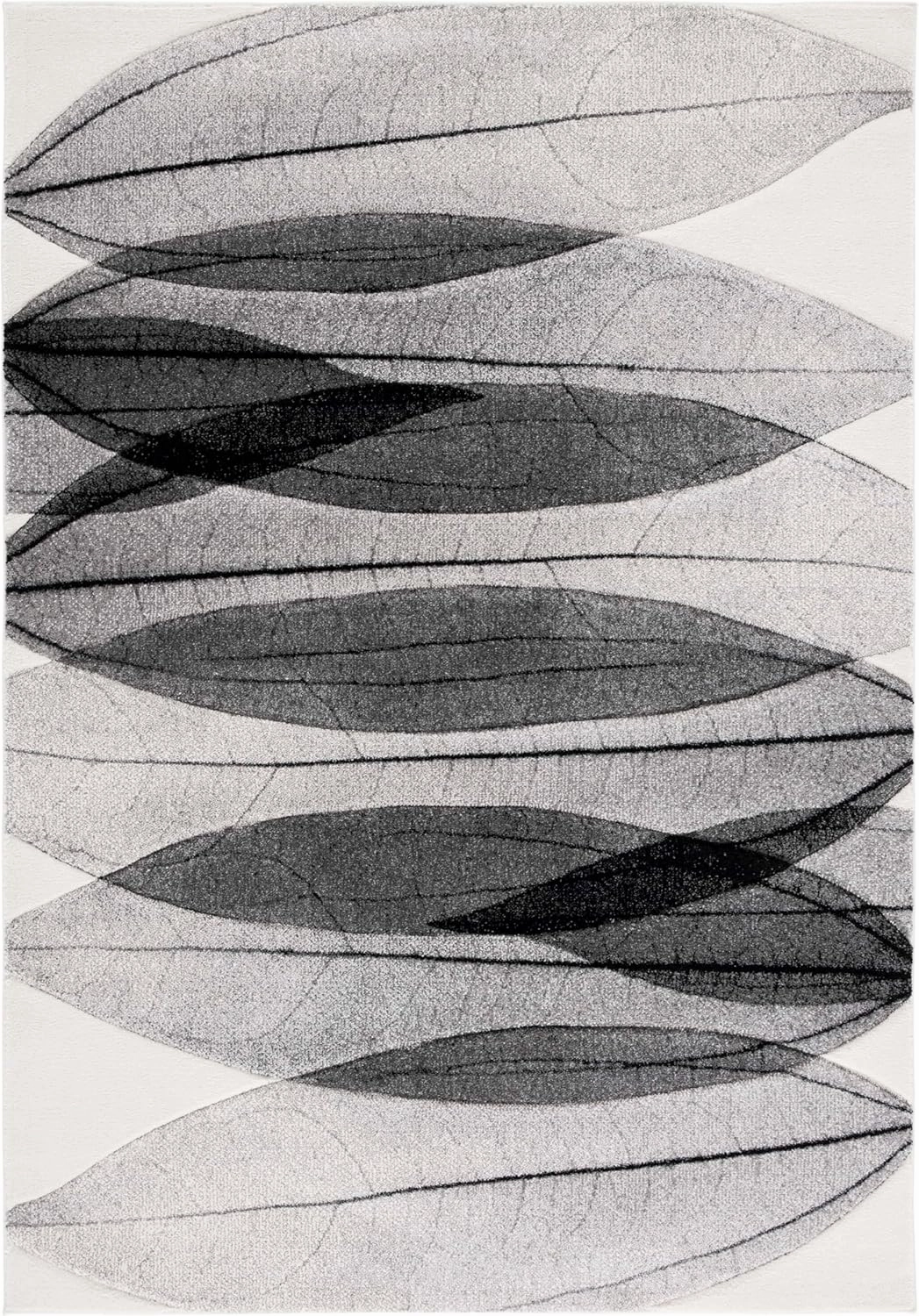 SAFAVIEH Hollywood Collection Area Rug - 6'7" x 9', Ivory & Grey, Mid-Century Modern Design, Non-Shedding & Easy Care, Ideal for High Traffic Areas in Living Room, Bedroom, Dining (HLW703D-6)