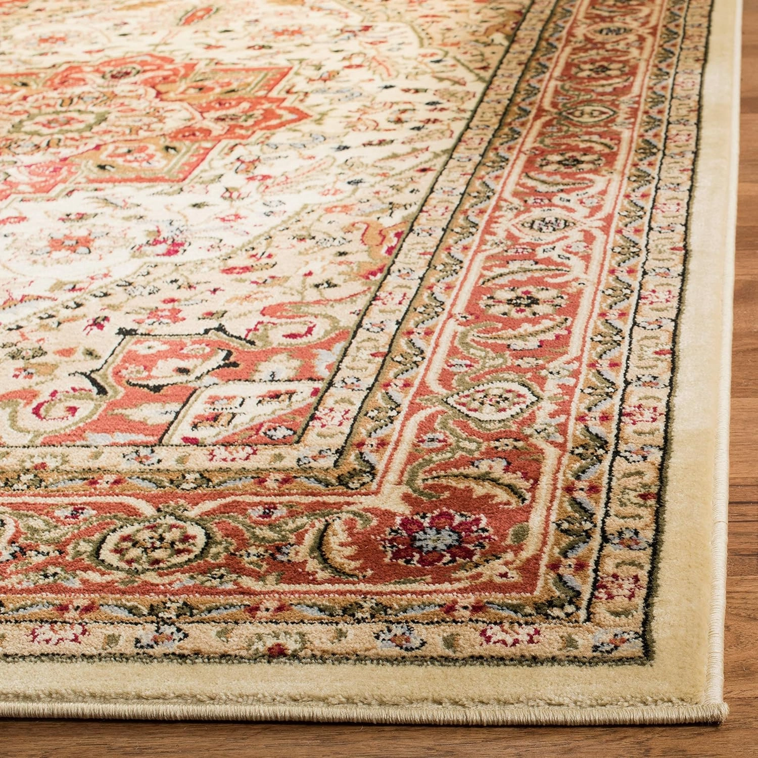 SAFAVIEH Lyndhurst Collection Area Rug - 10' x 14', Ivory & Rust, Traditional Oriental Design, Non-Shedding & Easy Care, Ideal for High Traffic Areas in Living Room, Bedroom (LNH330R)