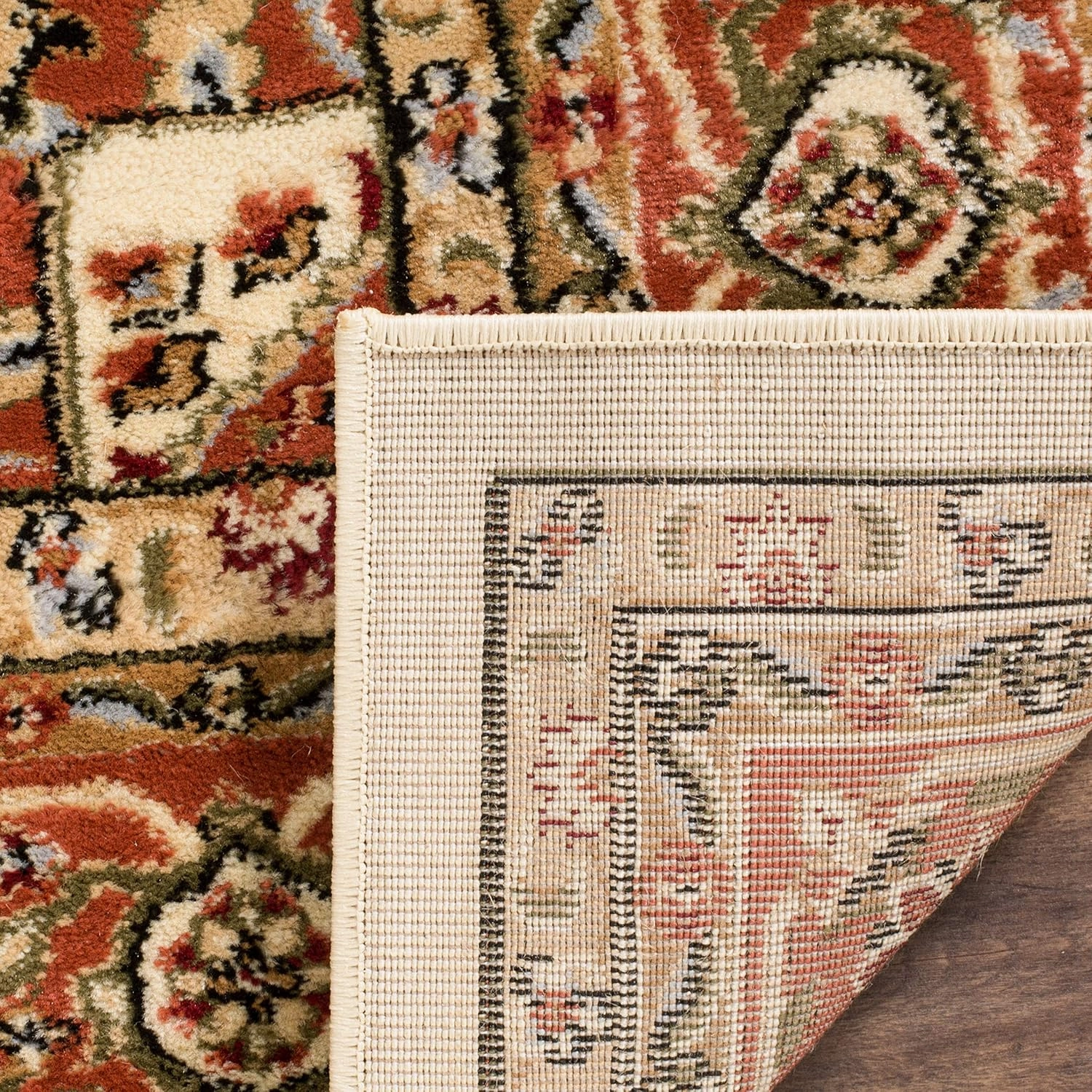 SAFAVIEH Lyndhurst Collection Area Rug - 10' x 14', Ivory & Rust, Traditional Oriental Design, Non-Shedding & Easy Care, Ideal for High Traffic Areas in Living Room, Bedroom (LNH330R)