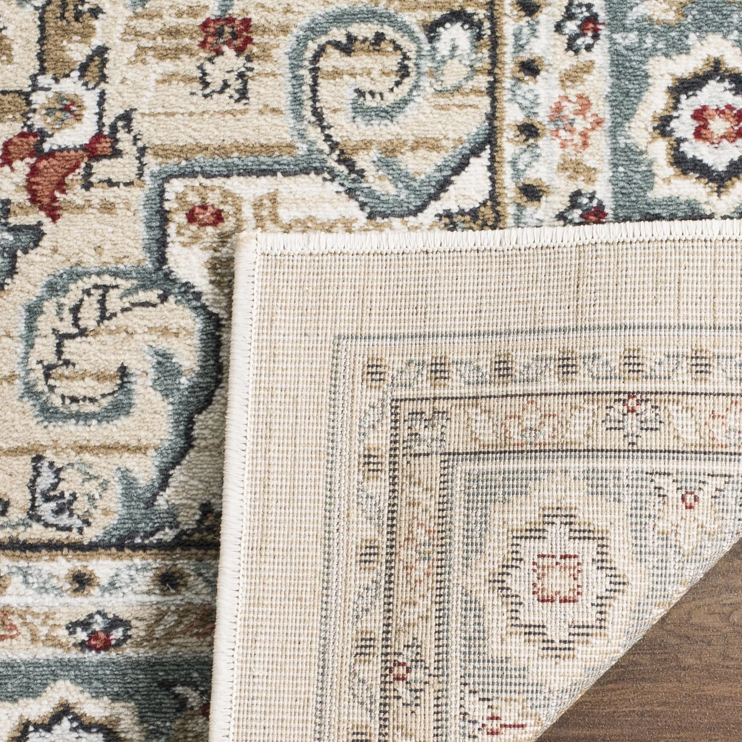 SAFAVIEH Lyndhurst Collection Area Rug - 8' x 10', Cream & Beige, Traditional Oriental Design, Non-Shedding & Easy Care, Ideal for High Traffic Areas in Living Room, Bedroom (LNH338B)