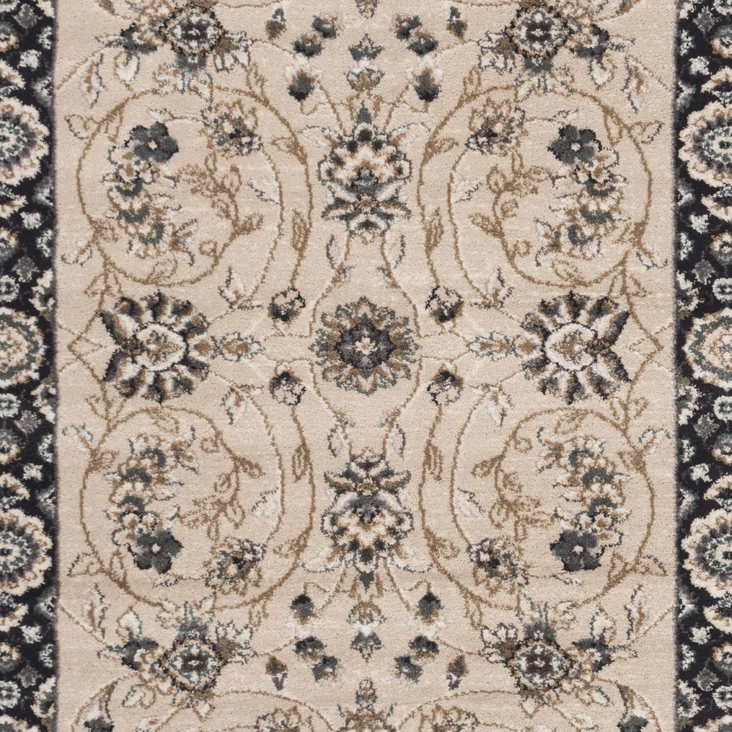 SAFAVIEH Lyndhurst Collection Area Rug - 8' x 10', Light Beige & Anthracite, Traditional Oriental Design, Non-Shedding & Easy Care, Ideal for High Traffic Areas in Living Room, Bedroom (LNH340K)