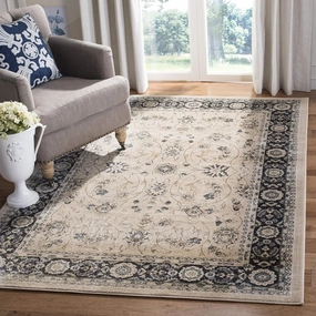 SAFAVIEH Lyndhurst Collection Area Rug - 8' x 10', Light Beige & Anthracite, Traditional Oriental Design, Non-Shedding & Easy Care, Ideal for High Traffic Areas in Living Room, Bedroom (LNH340K)