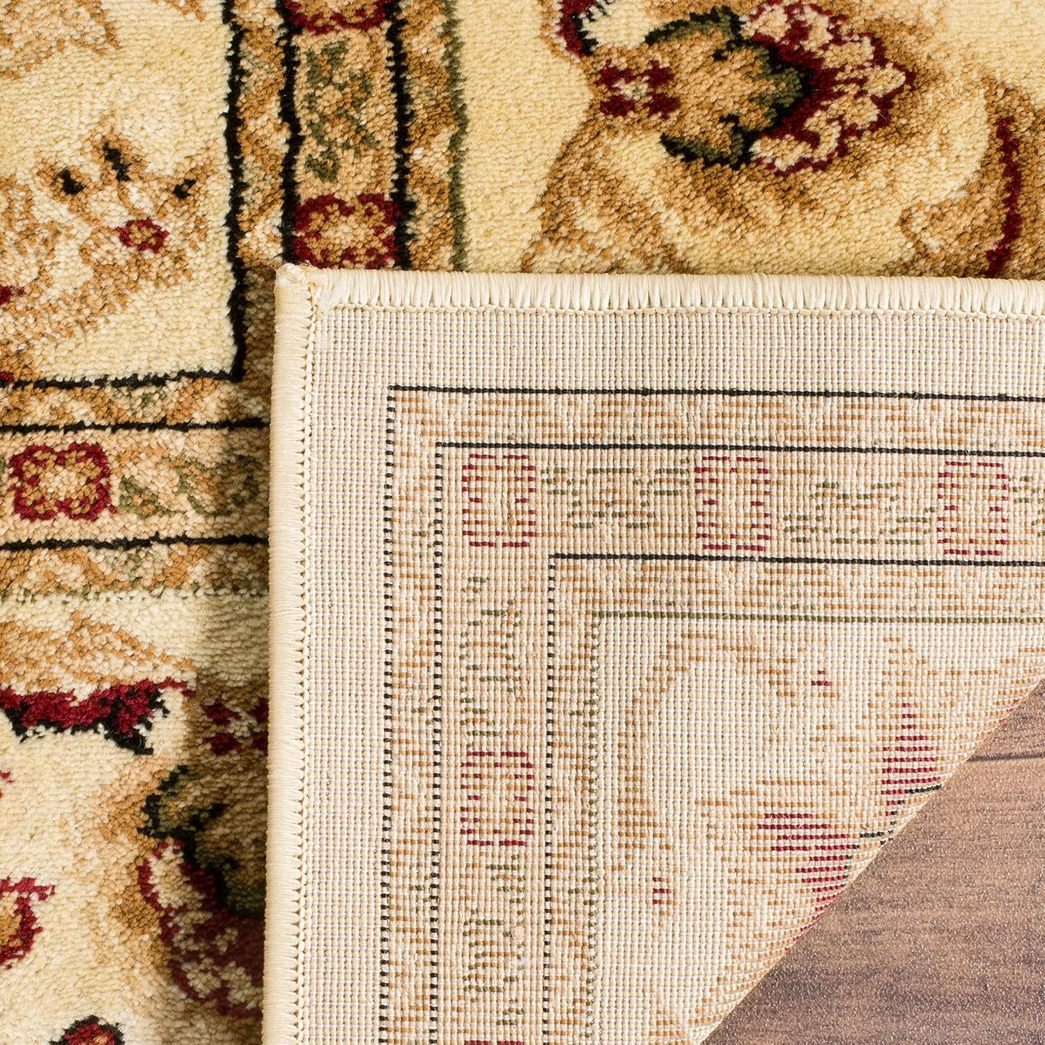 SAFAVIEH Lyndhurst Collection Area Rug - 9' x 12', Ivory & Ivory, Traditional Oriental Design, Non-Shedding & Easy Care, Ideal for High Traffic Areas in Living Room, Bedroom (LNH212L)