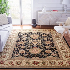 SAFAVIEH Lyndhurst Collection LNH212A Traditional Oriental Non-Shedding Living Room Bedroom Dining Home Office Area Rug( Black/Ivory, 7'9" x 9'9")