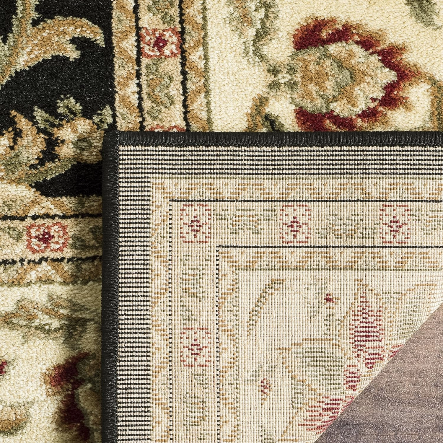SAFAVIEH Lyndhurst Collection LNH212A Traditional Oriental Non-Shedding Living Room Bedroom Dining Home Office Area Rug( Black/Ivory, 7'9" x 9'9")