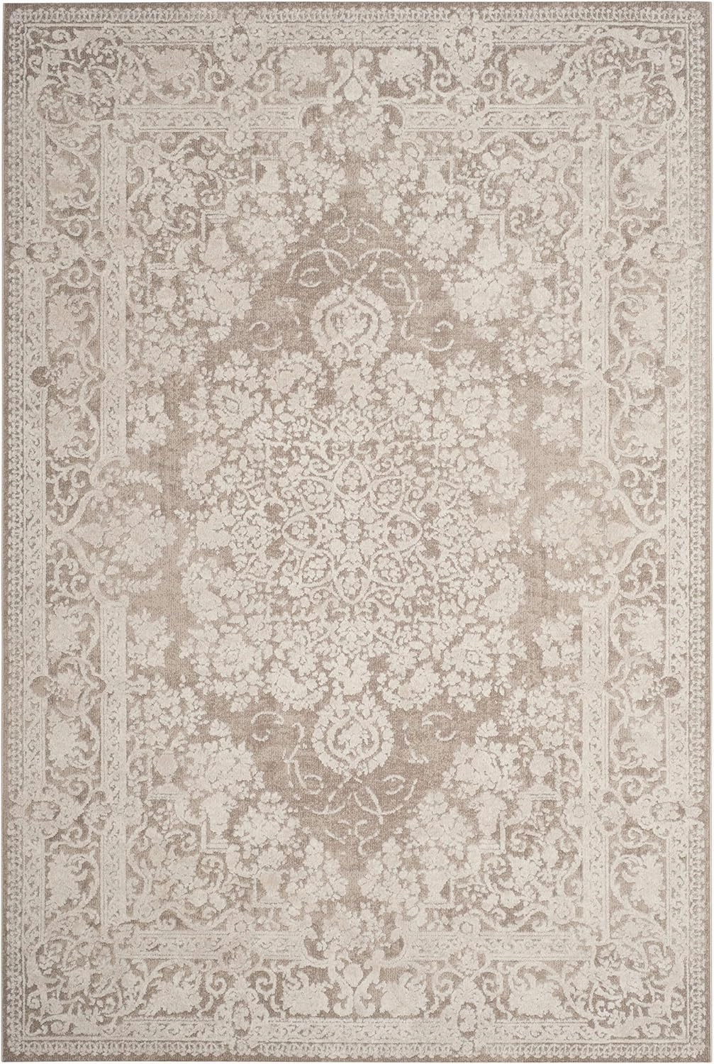 SAFAVIEH Reflection Collection Area Rug - 6' x 9', Beige & Cream, Vintage Distressed Design, Non-Shedding & Easy Care, Ideal for High Traffic Areas in Living Room, Bedroom (RFT664A)