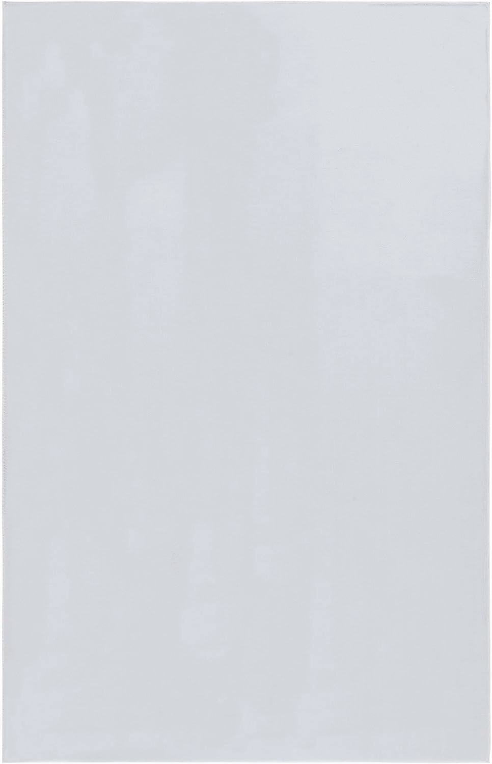 SAFAVIEH Washable Rug Faux Rabbit Fur Shag Collection - 6' Square, Silver, Slip Resistant & Easy Cleaning, Ideal for Living Room, Bedroom, Kids Playroom, Nursery, Dining Space (FRF100G)