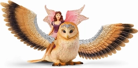 Schleich bayala Flying Fairy with Glam Owl Playset - Enchanting Magical Fairy and Pet Owl Figurine Playset, Imaginative Toy for Children Girls and Boys, Gift for Kids Age 5-12