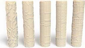 Sci-Fi 5 Pack Texture Roller for Clay, D&D, Pathfinder, Warhammer 40k, RPG, Miniatures, Tabletop, Pottery, Pastry - Durable Plastic, Gray