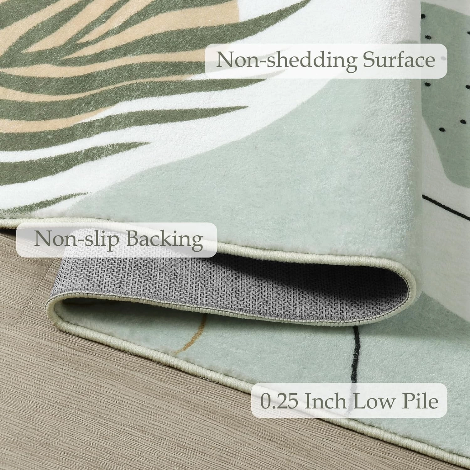 Seavish Boho Rugs for Living Room 4x6 Green Area Rugs for Bedroom Soft Botanical Print Indoor Carpet Rug for Nursery Room Modern Abstract Neutral Area Rugs for Dining Room Department Dorm Office