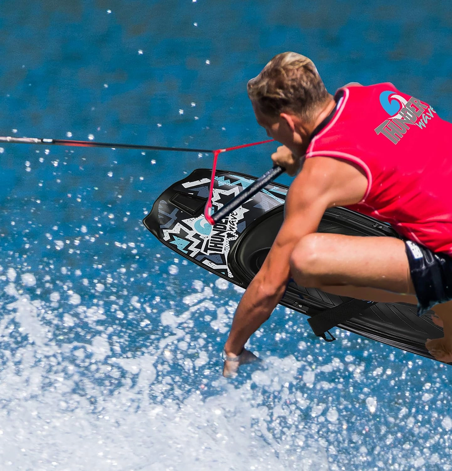 SereneLife Water Sport Kneeboard with Hook for Kids & Adults, Kneeboard with Strap for Boating, Waterboarding, Kneeling Boogie Boarding, Knee Surfing