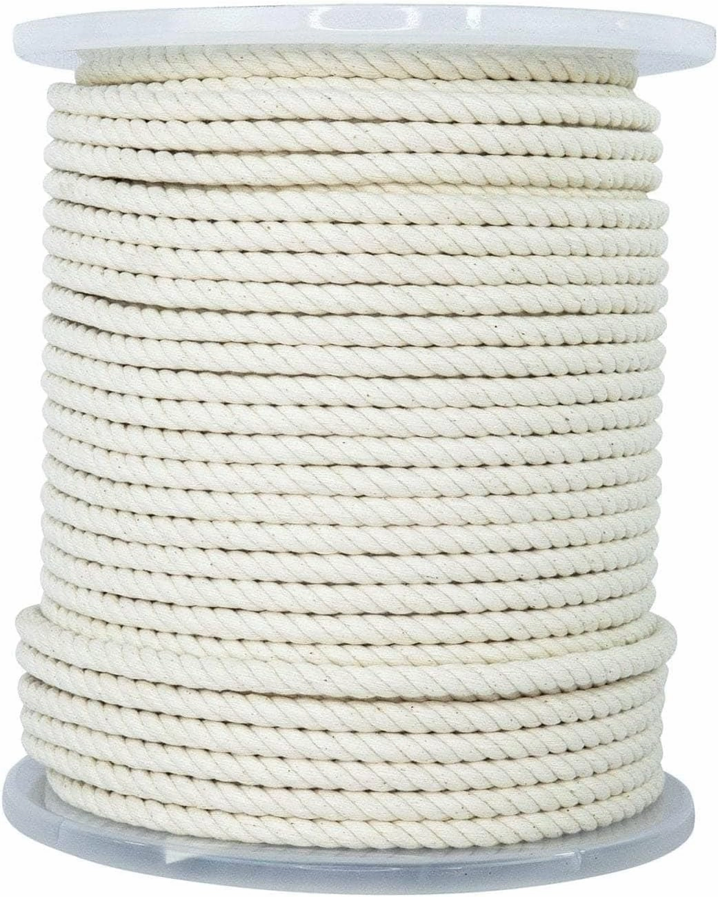 SGT KNOTS Twisted 100% Cotton Rope for DIY Projects, Crafts, Macrame Cord, Commercial, Agricultural - High Strength, Natural (5/16" x 100ft, Natural)