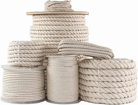 SGT KNOTS Twisted 100% Cotton Rope for DIY Projects, Crafts, Macrame Cord, Commercial, Agricultural - High Strength, Natural (5/16" x 100ft, Natural)