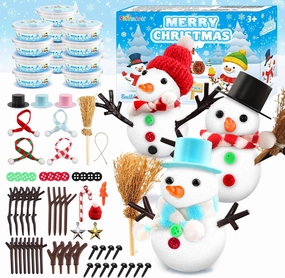 Shemira DIY Snowman Kit - Christmas Crafts for Kids, Modeling Air Dry Clay, DIY Christmas Ornaments, Party Favors & Stocking Stuffers