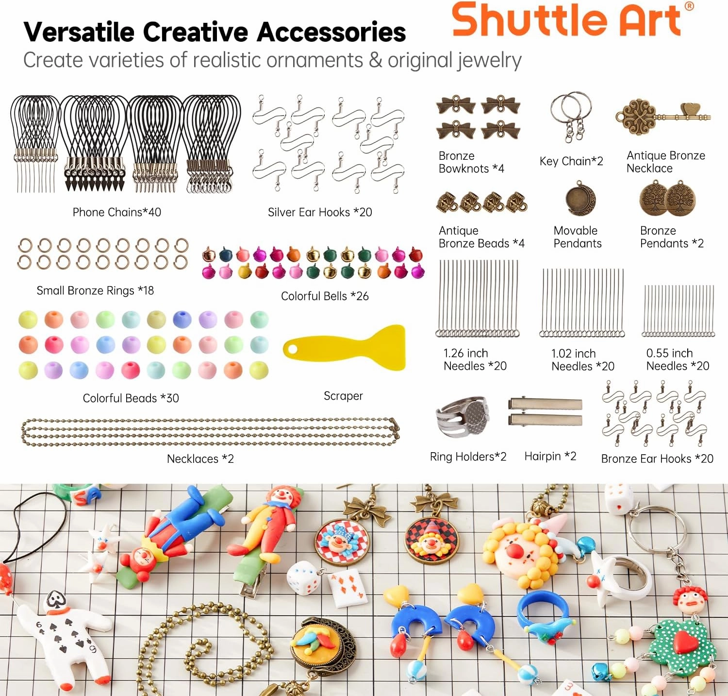 Shuttle Art 112 Colors Polymer Clay Kit with 20 Clay Tools, 16 Kinds of Accessories, Non-Toxic, Non-Sticky, Ideal DIY Art Craft Gift for Kids Adults