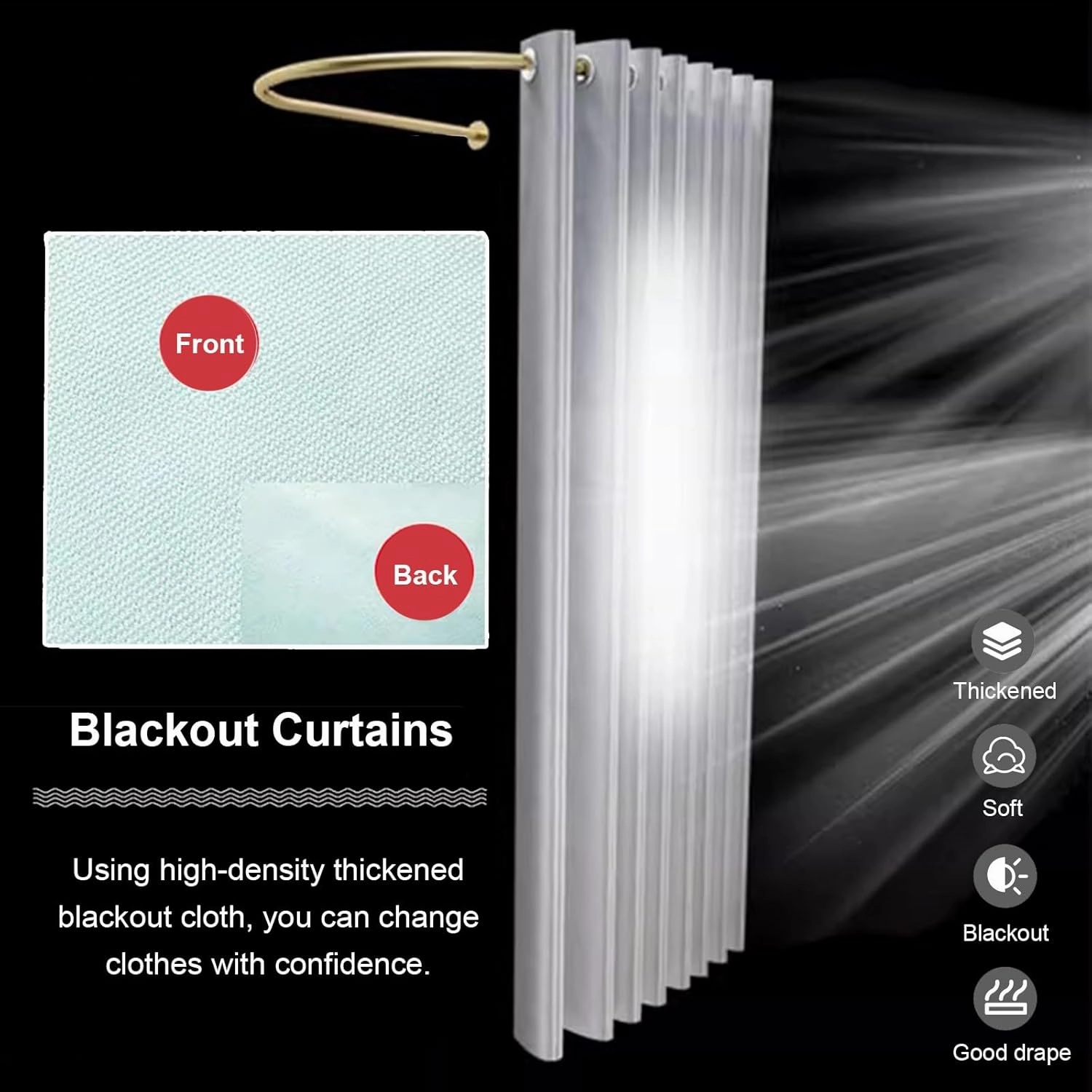 Simple Dressing Room with Black Support Rod, 6.5 Feet High Corner Changing Room Curtain for Clothing Store, Youth Dormitory, Versatile Wall Hanging Privacy Room Divider(# 10,85x80cm)