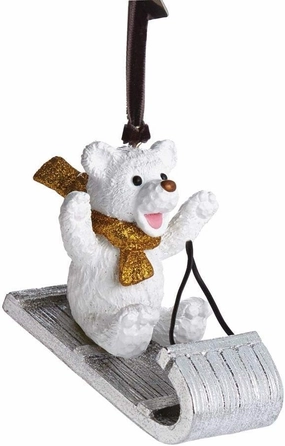 Sledding Teddy Ornament