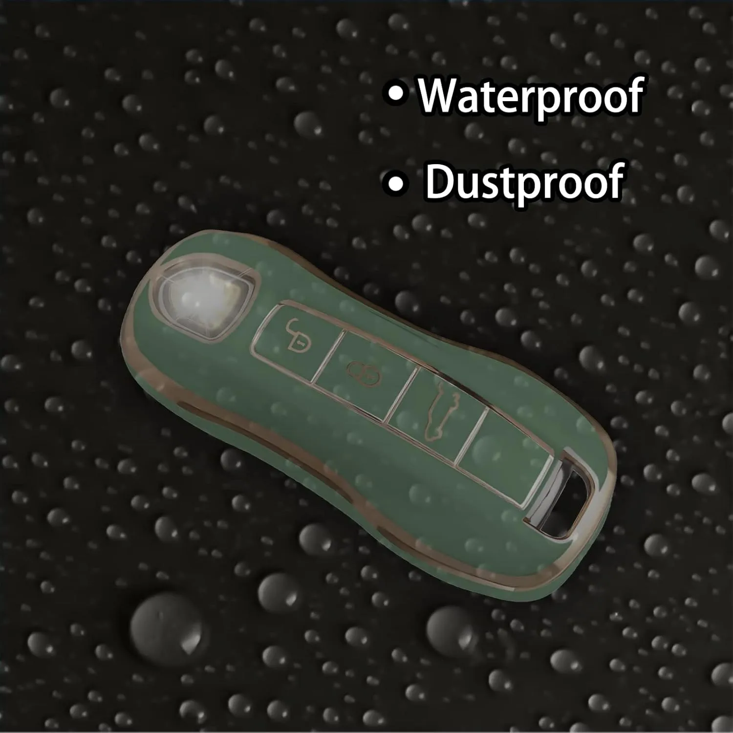Smart Key Fob Case Protective Cover Compatible with Porsche 911 Cayenne Panamera TAYCAN 3 Button Keyless Entry Remote Control Accessories (White)