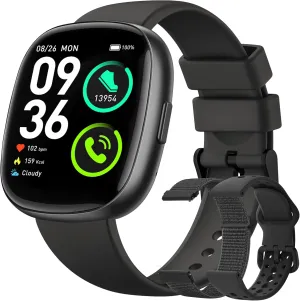 Smart Watches for Men Women Fitness: Fitness Tracker with Blutooth Call 24/7 Heart Rate SpO2 Sleep Monitor 5ATM Waterproof 120  Sport Mode Activity Trackers Compatible iPhone Android Phones (3 Bands)