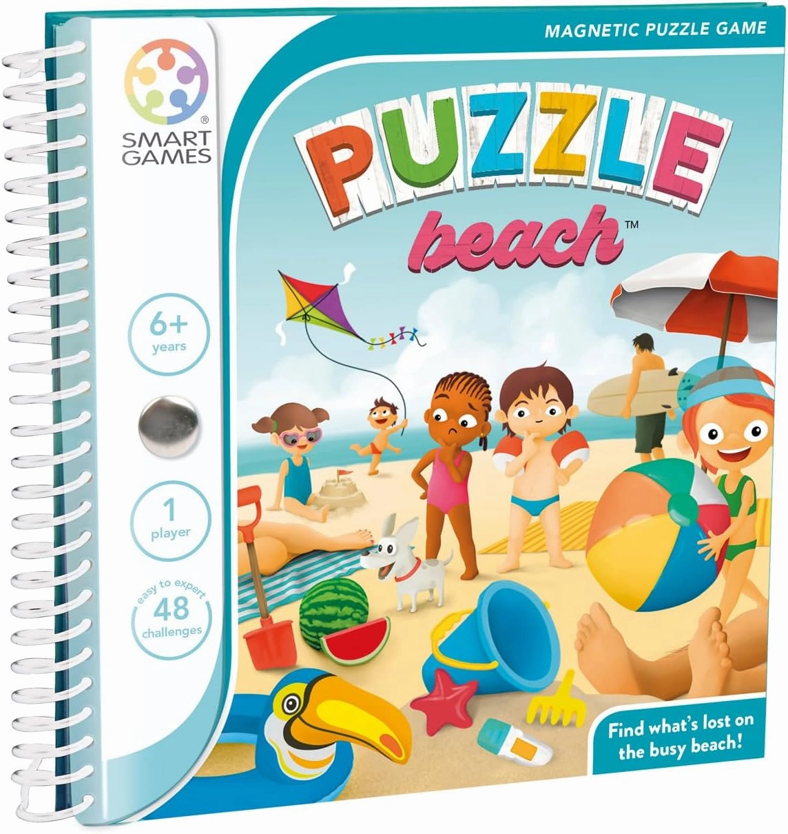 SmartGames Puzzle Beach Magnetic Puzzle Game 48 Multi-Level Challenges Ages 6