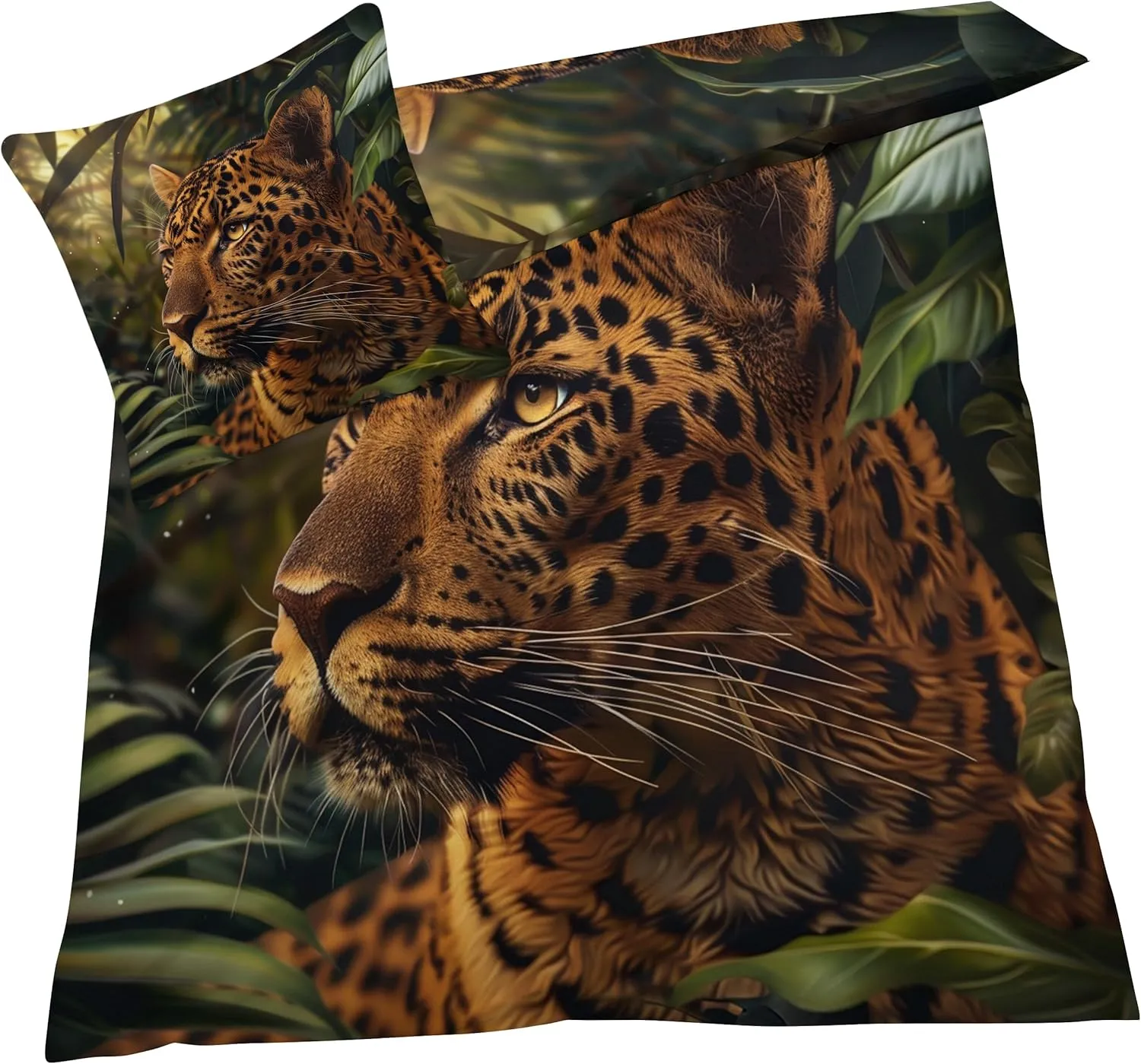 Soft Microfiber Leopard Duvet Cover Cal King Size 3D Animal Bedding Set - 3-Piece with Zipper, 2 Pillowcases - Patterned Comforter Cover for Boy and Girl Bedroom Decoration