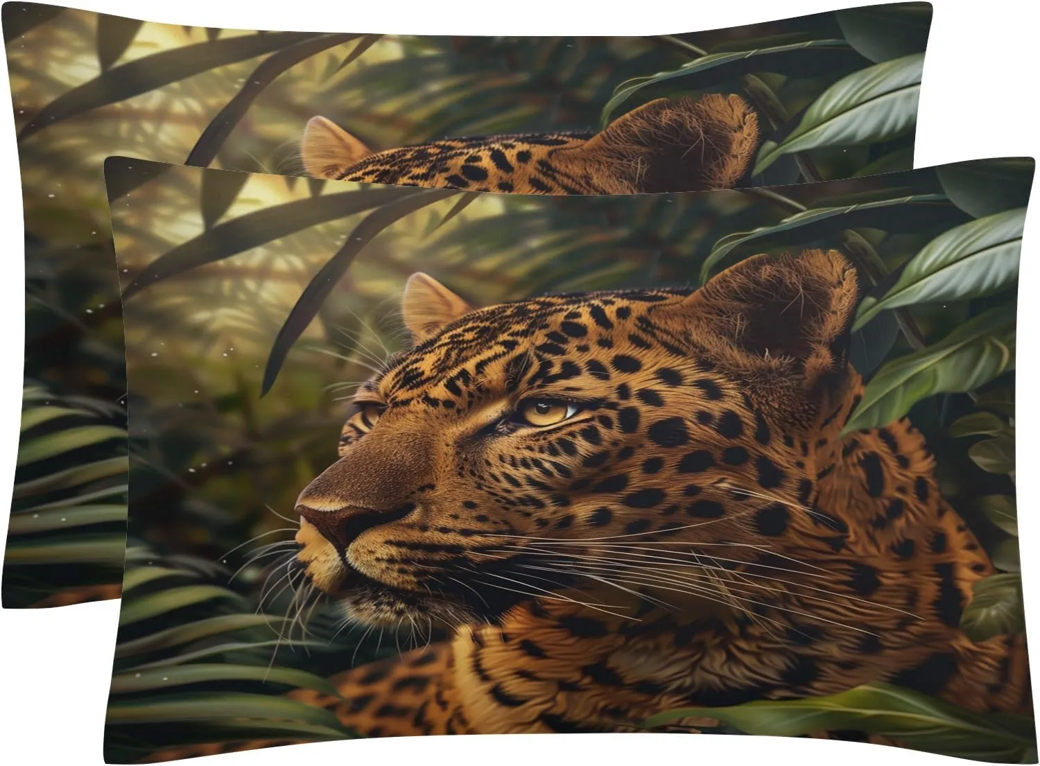 Soft Microfiber Leopard Duvet Cover Cal King Size 3D Animal Bedding Set - 3-Piece with Zipper, 2 Pillowcases - Patterned Comforter Cover for Boy and Girl Bedroom Decoration