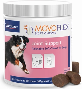 Soft Chews Hip and Joint Support Supplement for Large Dogs - Movoflex 60 Count by Virbac