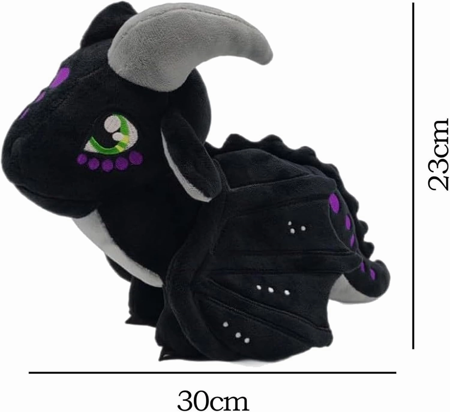 Soft Plush Wings Dragon Figures Stuffed Animals Toy Pillow Doll, Pterosaur Flying Black Dragon Plushie Toys Best Birthday Christmas Anniversary Fiesta Party Festival Gifts for Adults Kids Baby Toys