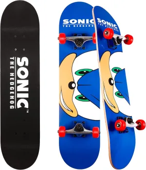Sonic Character Skateboards - Cruiser Skateboard with ABEC 5 Bearings, Durable Deck, Smooth Wheels (Choose from Sonic, Knuckles, Tails or Sonic & Friends)