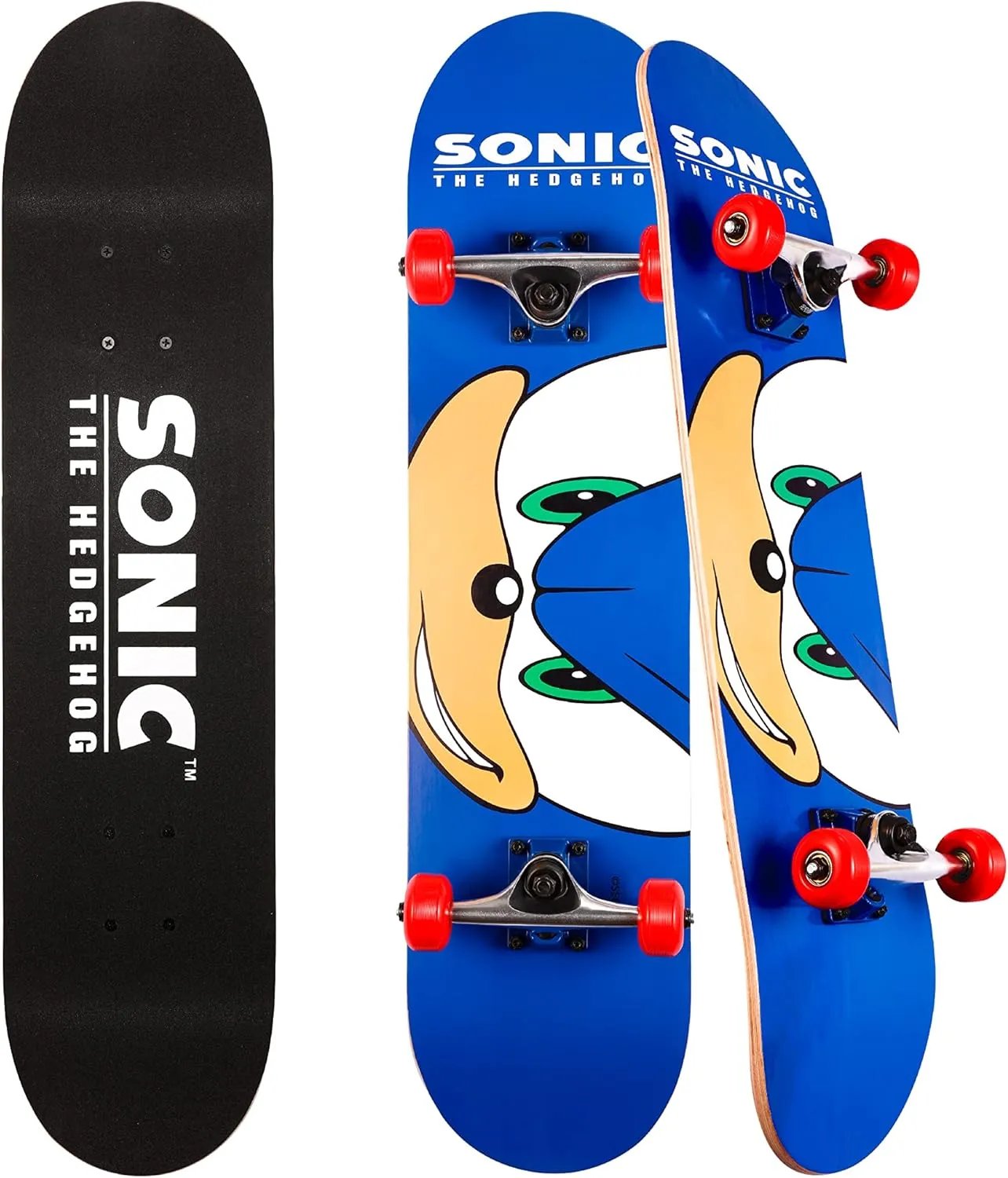 Sonic Character Skateboards - Cruiser Skateboard with ABEC 5 Bearings, Durable Deck, Smooth Wheels (Choose from Sonic, Knuckles, Tails or Sonic & Friends)