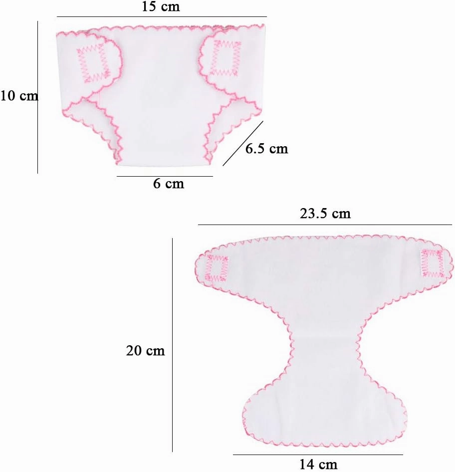SOTOGO 8 Pieces Doll Diapers Doll Underwear for 14 to 17 Inch New Born Baby Dolls and American 18 Inch Dolls Clothes and Accessories