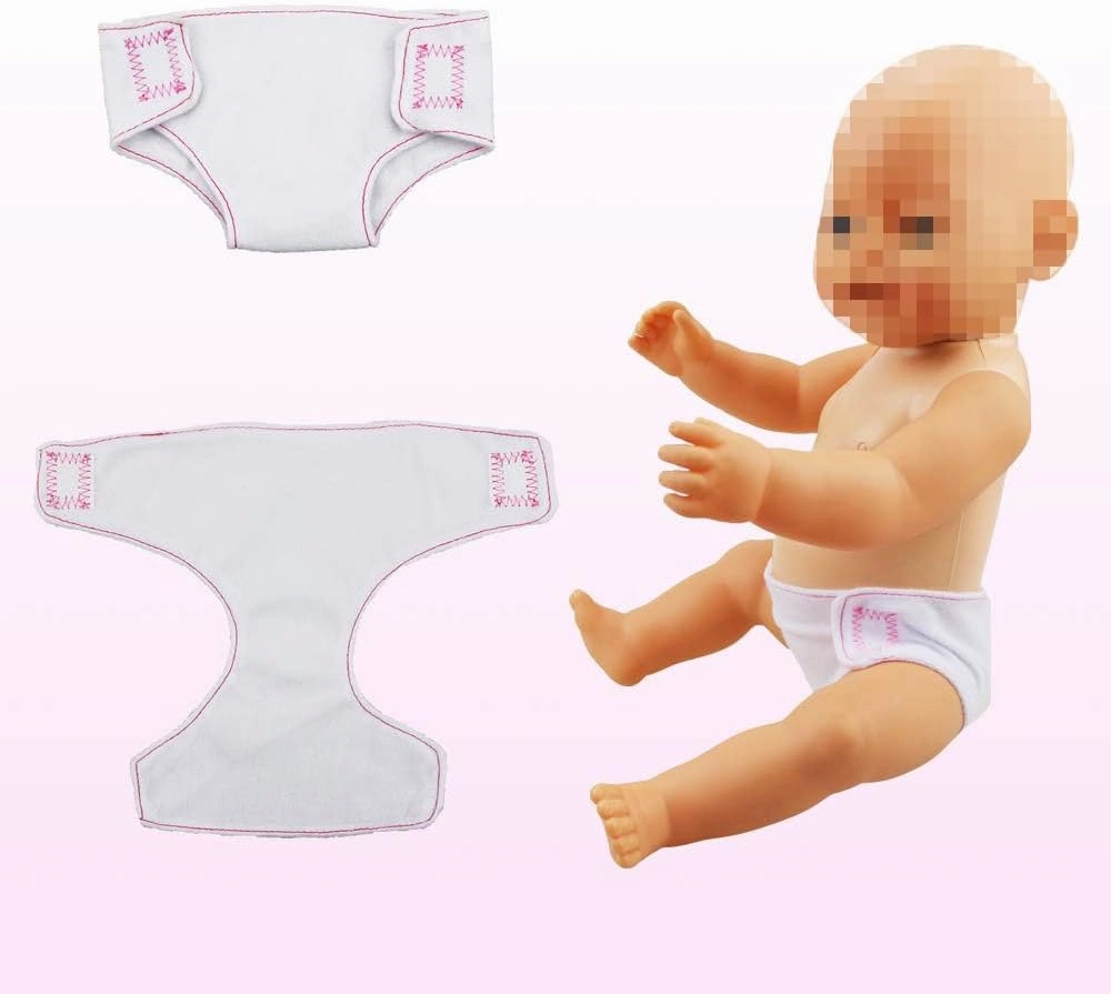 SOTOGO 8 Pieces Doll Diapers Doll Underwear for 14 to 17 Inch New Born Baby Dolls and American 18 Inch Dolls Clothes and Accessories
