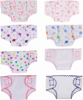 SOTOGO 8 Pieces Doll Diapers Doll Underwear for 14 to 17 Inch New Born Baby Dolls and American 18 Inch Dolls Clothes and Accessories