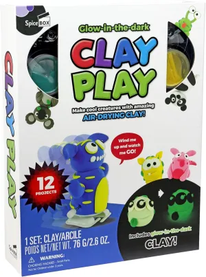 SpiceBox Polymer Modeling Clay Kit for Kids with Air Dry Molding Clay, Glow in The Dark, DIY Children’s Arts and Crafts Play Activities, Creative Sculpting 13 Projects