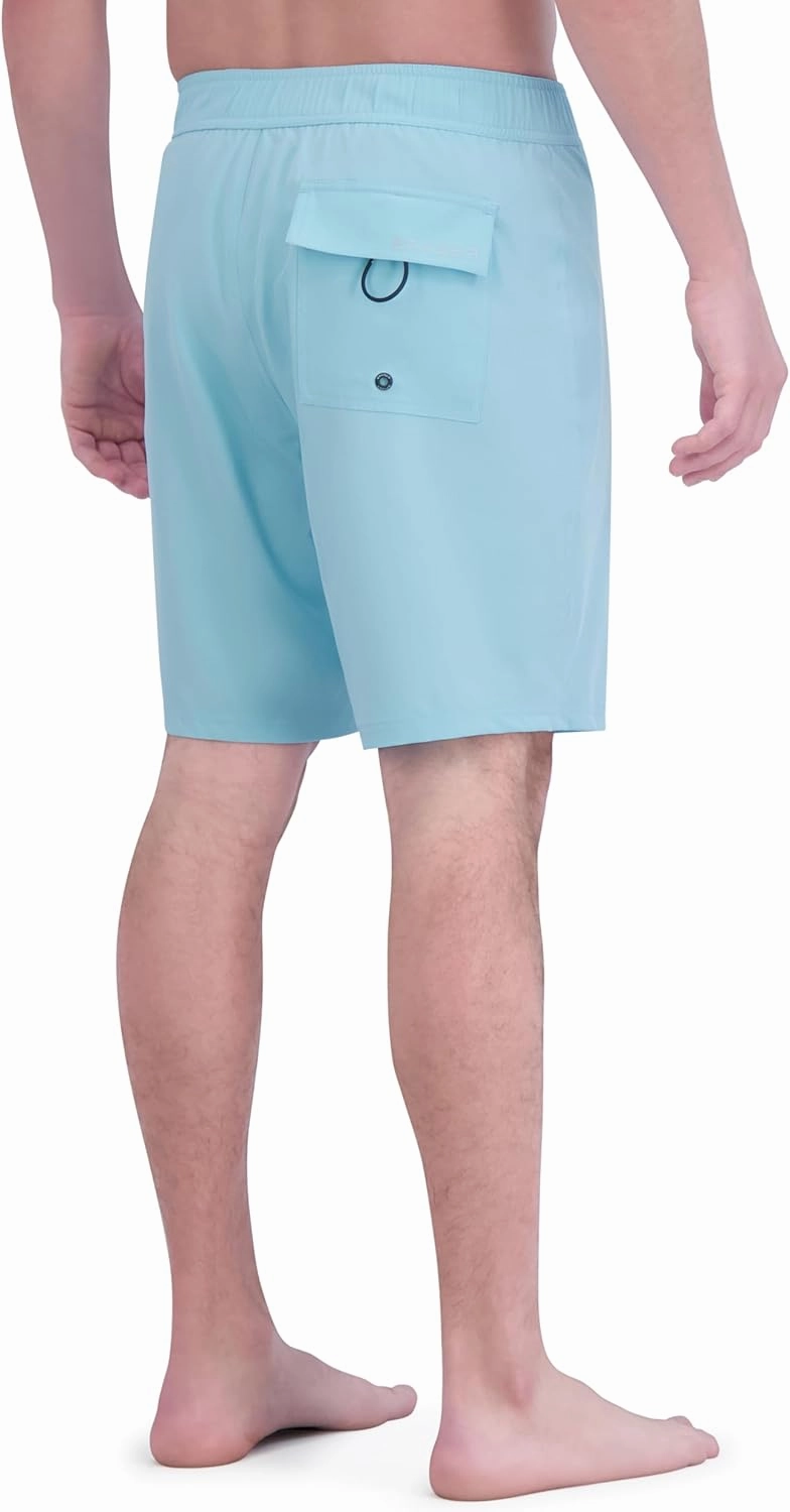 Spyder Men's Standard Swim Trunks, Stretch, Quick-Dry, 9” Inseam Board Shorts, UPF , Pockets, Brief Liner