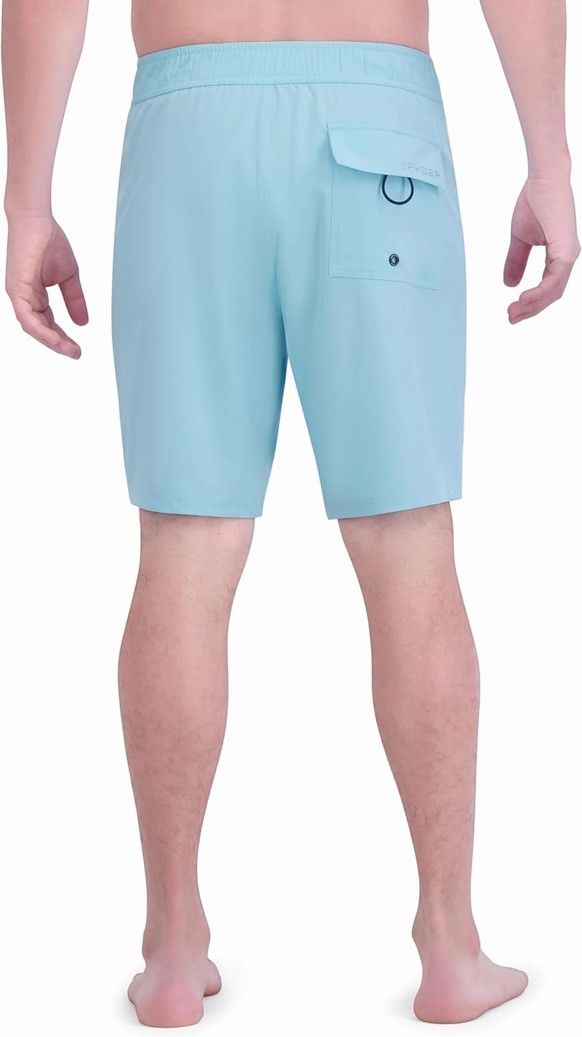 Spyder Men's Standard Swim Trunks, Stretch, Quick-Dry, 9” Inseam Board Shorts, UPF , Pockets, Brief Liner