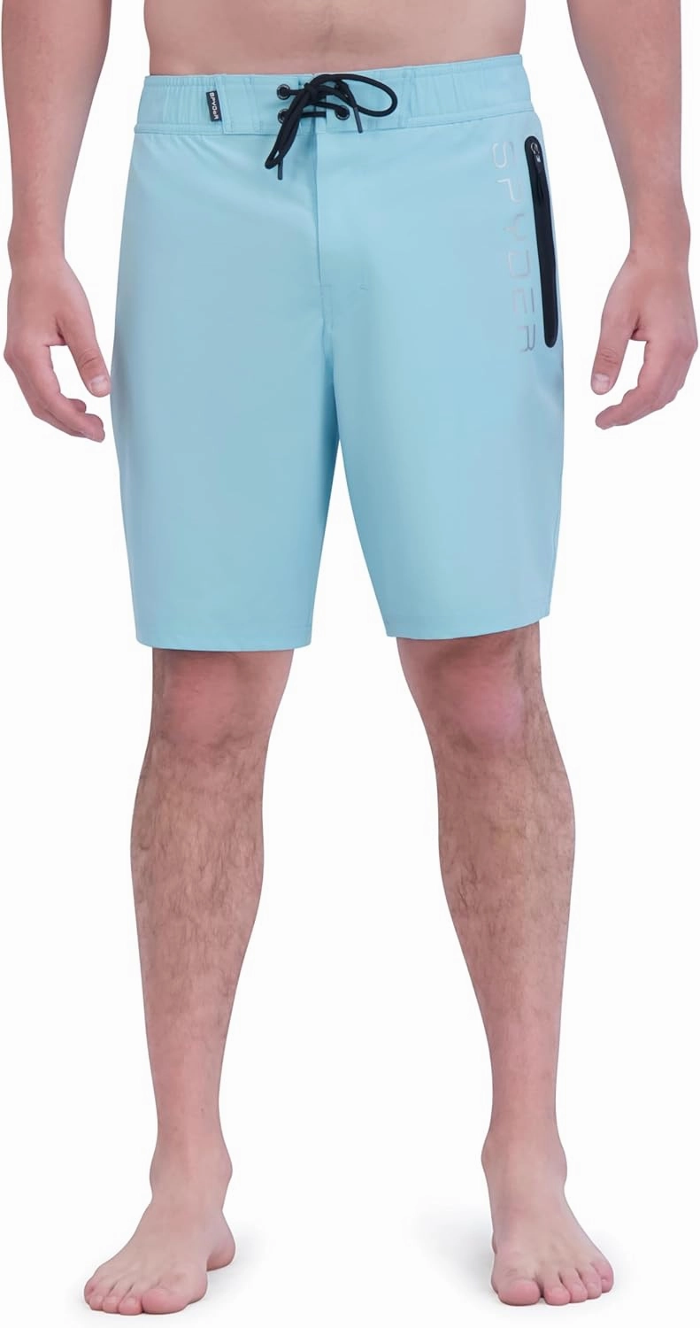 Spyder Men's Standard Swim Trunks, Stretch, Quick-Dry, 9” Inseam Board Shorts, UPF , Pockets, Brief Liner