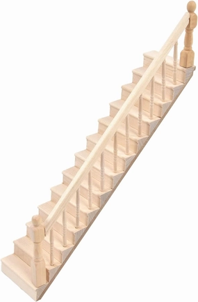 Stairs Glossy Rounded Doll House Staircase Corners Birch Material Crafts 1/12 Scale Miniature Stair Decor Vivid Cute (Right armrest)