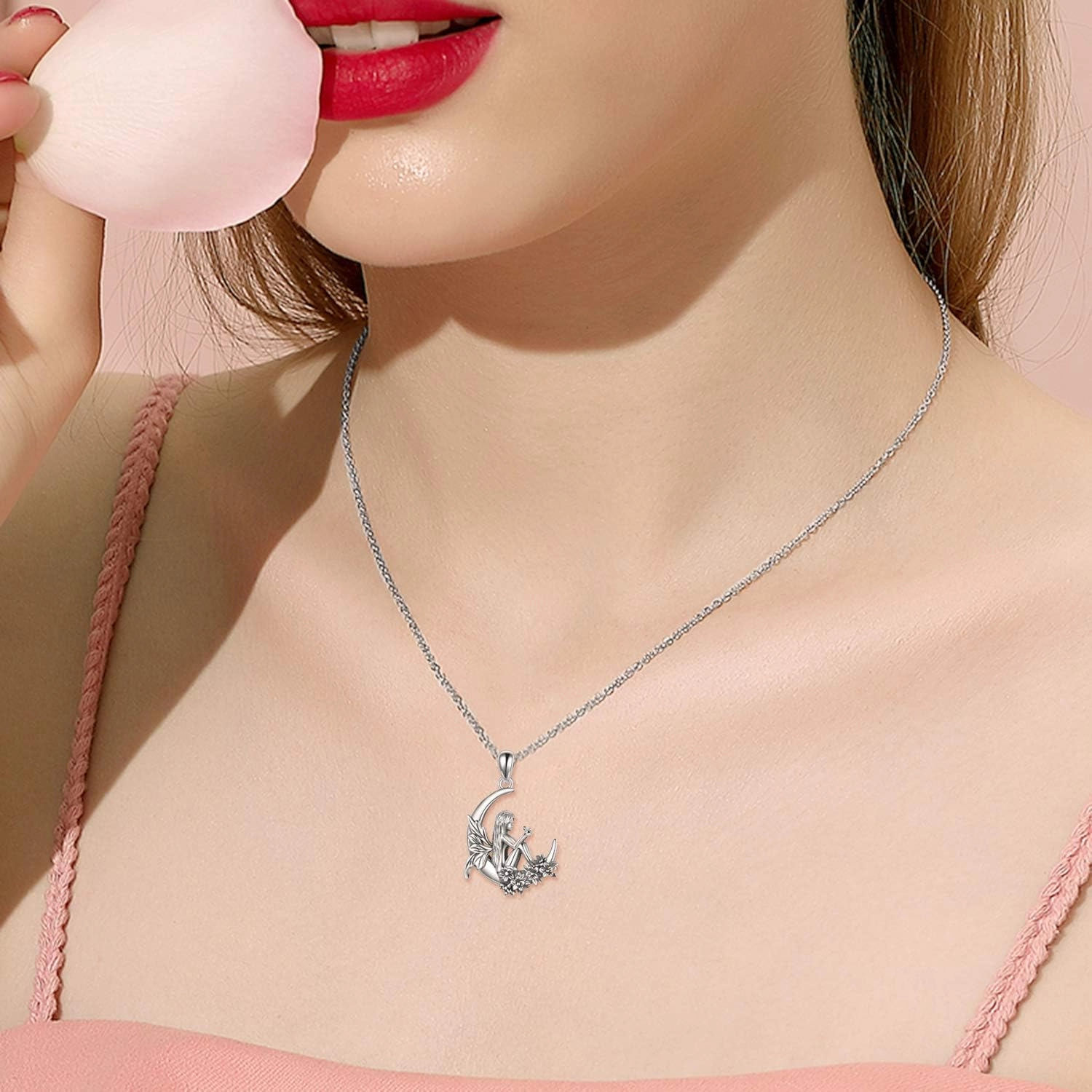 Sterling Silver Cute Animal Pendant Necklace Fox/Snake/Unicorn/Owl on Moon/Rabbit/Horse Necklace Jewelry Gifts for Women Mom Sister