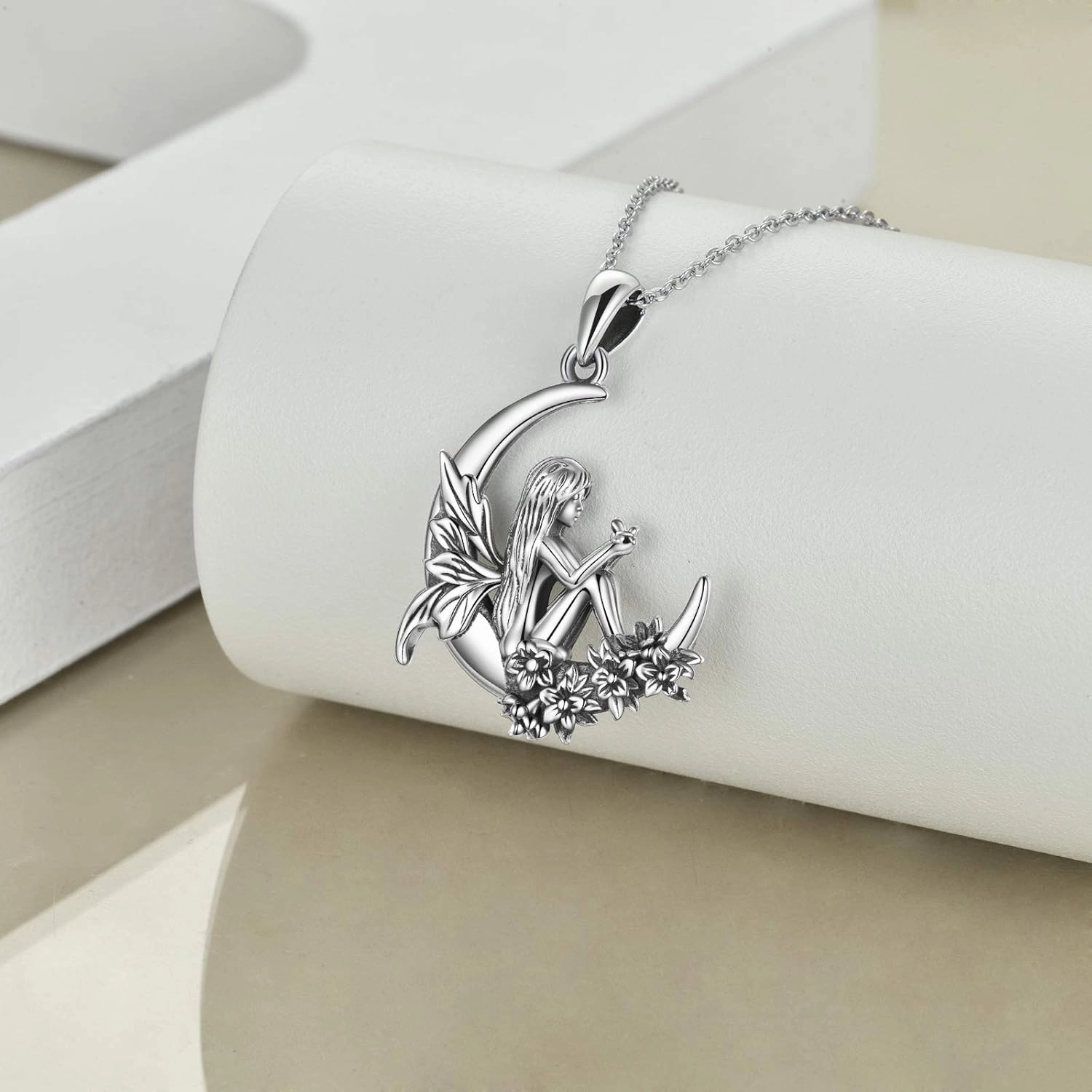 Sterling Silver Cute Animal Pendant Necklace Fox/Snake/Unicorn/Owl on Moon/Rabbit/Horse Necklace Jewelry Gifts for Women Mom Sister