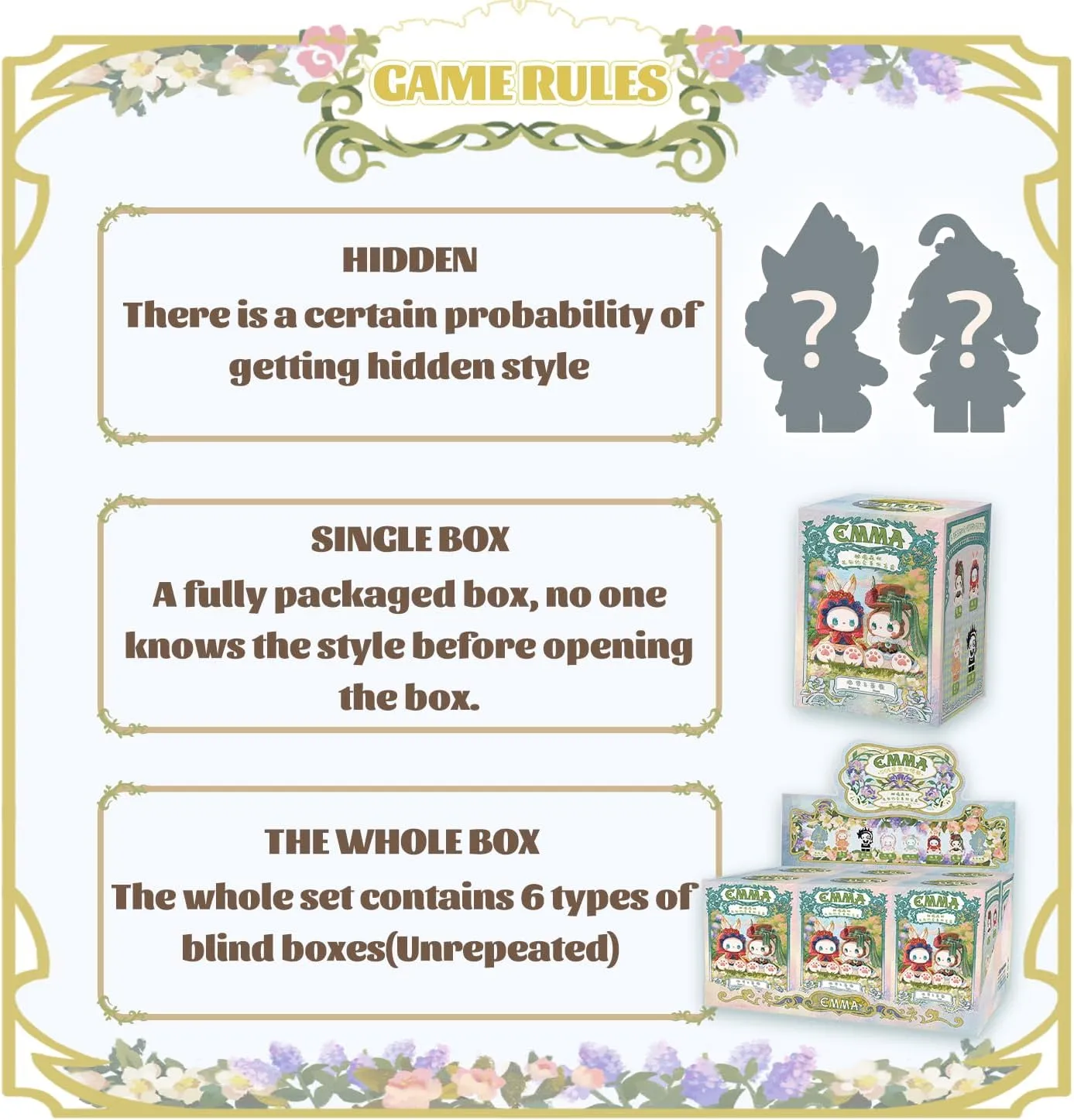 Studio Emma Secret Forest Garden Dating Series Blind Bag 6PCS Random Collection Mystery Toys Cute Blind Box Figures for Birthday Gifts