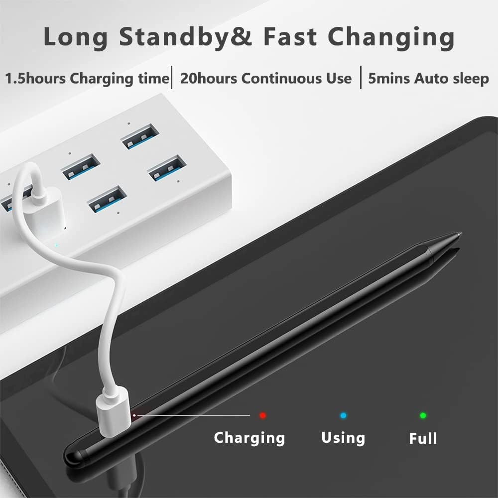 Stylus Pen for iPad (2018-2025) with Fast Charging & Palm Rejection, Pencil for Apple iPad 11th A16/10/9/8/7/6th, Pro 11“13”M4/12.9 inch, Air 11/13 inch M3 2025&M2 2024/5/4/3rd, Mini A17 Pro/6/5th